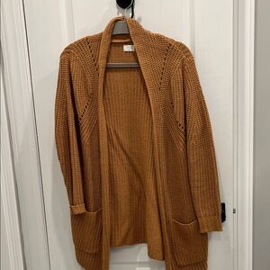 Cozy Open-Front Cardigan Sweater - Tan